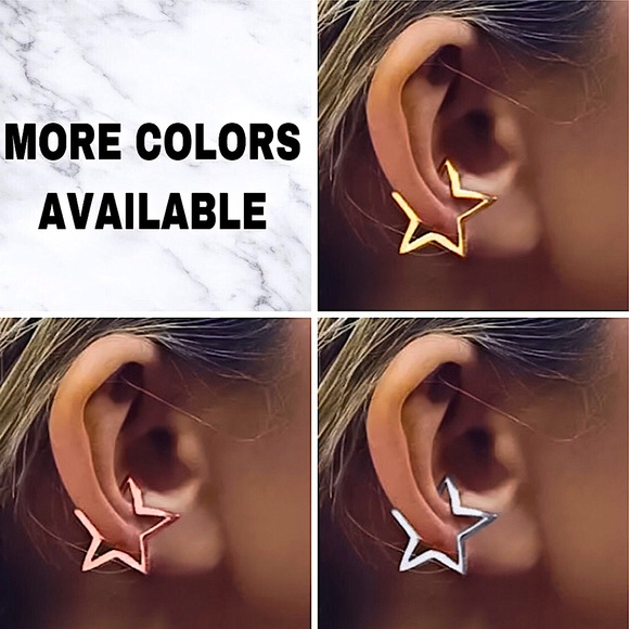 ⚜️[𝟯/$𝟭𝟴]⚜️Silver Star Simple Cuff Earring NEW - Picture 8 of 9
